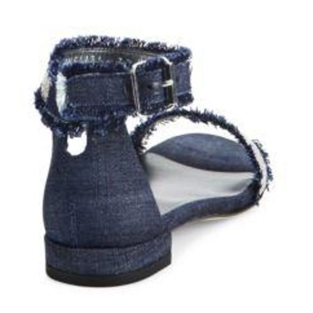 Stuart Weitzman Denim Block Heel Sandals 6.5 - Picture 4 of 12